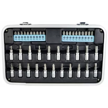 BRÜDER MANNESMANN QUANTOOL Q25003 conjunto de 116 peças de pontas de 1/4 de polegada com pontas de segurança