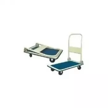 BRÜDER MANNESMANN Plataforma de transporte 150 kg com 4 rodas, punho rebatível, tapete antiderrapante, azul/preto (096-T)