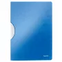 LEITZ WOW ColorClip A4 Pasta de pinça, azul metálico com superfície em relevo 3D, interior cinzento-claro, capacidade de 30 folhas 4185-00-36