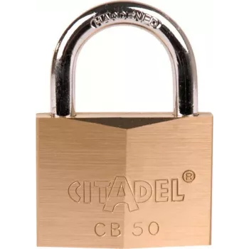 ABUS Cadeado maciço de latão de 50 mm com arco de aço temperado e 2 chaves 238390