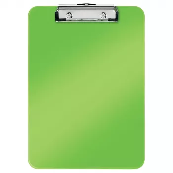 LEITZ WOW Prancheta A4 poliestireno verde metálico com mola metálica, capacidade de 80 folhas 3971-00-54