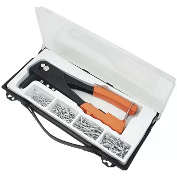 BRÜDER MANNESMANN MAN 1096 Alicate de rebites manual com 4 bicos e 100 rebites cegos
