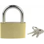 Brüder Mannesmann Cadeado de latão maciço de 38 mm com chave M413-40 dourado-amarelo