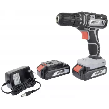 BRÜDER MANNESMANN M17690 Parafusadeira sem fio 20V com 2 baterias de iões de lítio 1,5 Ah, 35 Nm, 0-1500 rpm, bucha de aperto rápido, luz LED, Softgrip, mala