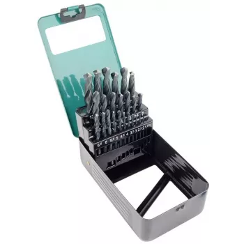 Brüder Mannesmann M54341 Jogo de brocas helicoidais HSS de 25 peças, 1-13 mm em mala metálica