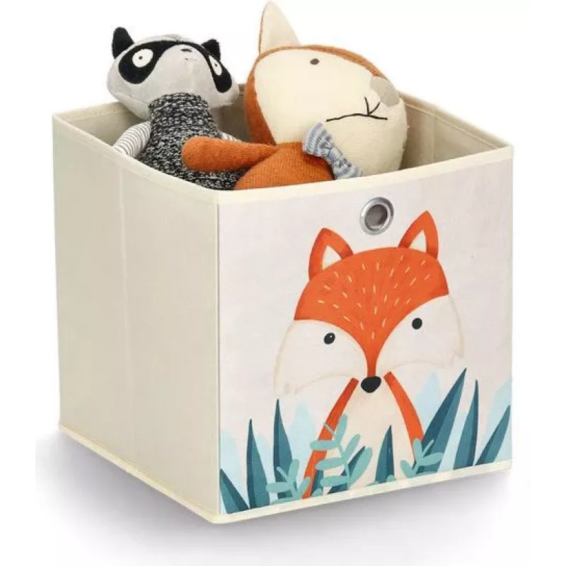 Zeller Present 14478 Cesto de arrumação de brinquedos autónomo bege multicolor