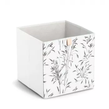 Caixa de arrumação Zeller Grass branca 32 x 32 x 32 cm 14536