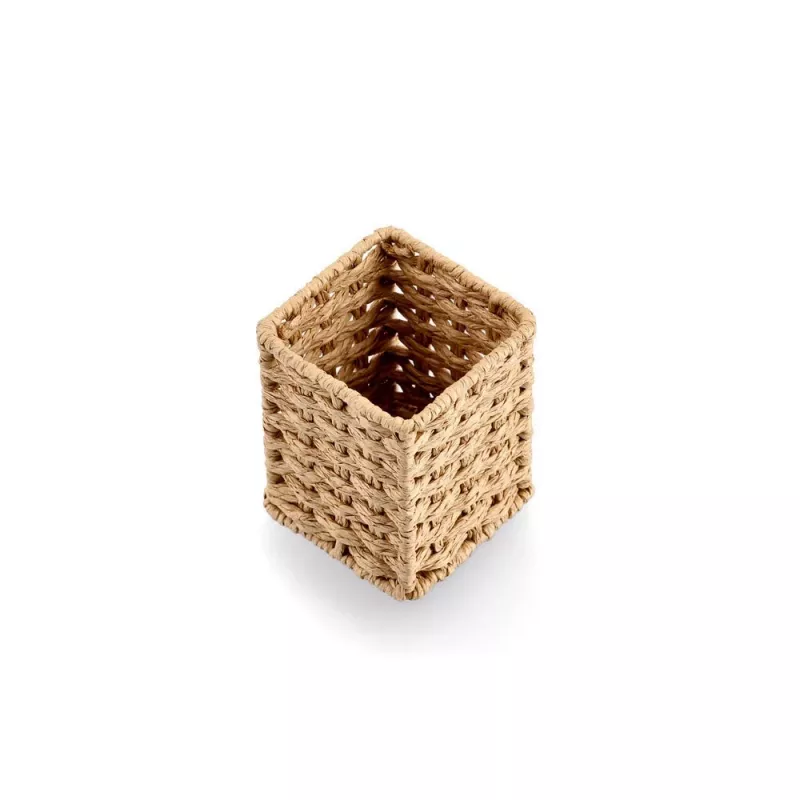 Porta-canetas Zeller em fibra de papel natural 8 x 8 x 10,7 cm (15210)