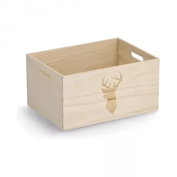 Caixa de arrumação Zeller Hirsch natural 35 x 25 x 18 cm 15222