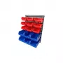 Organizador de peças pequenas de parede BRÜDER MANNESMANN M41561 de 16 peças, plástico, azul/vermelho