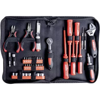 Conjunto de chaves de caixa e bits Brüder Mannesmann de 45 peças 1/4 polegadas M29044