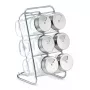 Zeller 19638 Conjunto de suporte para especiarias, 7 peças, vidro/aço inoxidável