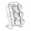 Zeller 19638 Conjunto de suporte para especiarias, 7 peças, vidro/aço inoxidável