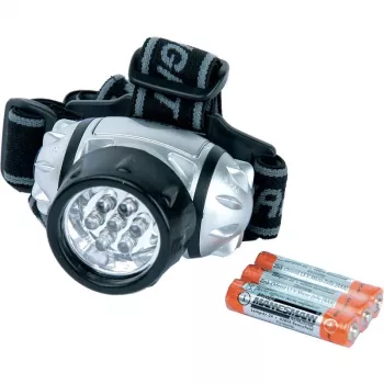 BRÜDER MANNESMANN Lanterna de cabeça LED, orientável, com 7 LEDs em embalagem blister, 3 níveis de luminosidade: 1, 3 ou 7 LEDs, 1 unidade (M30640)