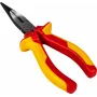 BRÜDER MANNESMANN Alicate de ponta VDE 160 mm, isolado 1000V, alicate de ponta longa para trabalhos em peças sob tensão, vermelho/amarelo 10603