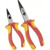 BRÜDER MANNESMANN Alicate de ponta VDE 160 mm, isolado 1000V, alicate de ponta longa para trabalhos em peças sob tensão, vermelho/amarelo 10603