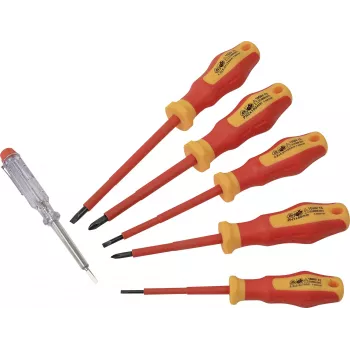 Conjunto de chaves de fendas VDE isoladas Brüder Mannesmann 6 peças fenda Phillips M11226