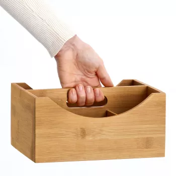 Caixa de armazenamento Zeller Natural 25 x 18 x 12 cm bambu 13336