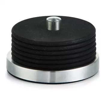 Conjunto de bases para copos Zeller Present de vidro, aço inoxidável/silicone, 6 cm Ø10 cm, preto, 7 peças (27224)