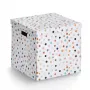 Caixa de armazenamento Zeller Dots com bolinhas brancas 33,5 x 33 x 32 cm 14476