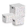 Caixa de armazenamento Zeller Dots com bolinhas brancas 33,5 x 33 x 32 cm 14476