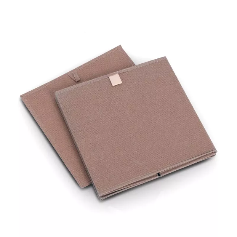 Caixa de armazenamento cúbica Zeller Mocca 32 x 32 x 32 cm com tampa e asa 14541