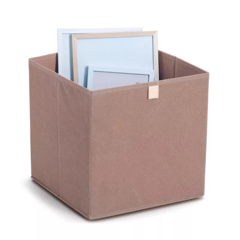 Caixa de armazenamento cúbica Zeller Mocca 32 x 32 x 32 cm com tampa e asa 14541
