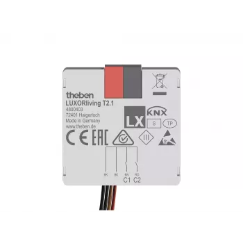 Interface de botão Theben LUXORliving T2.1 2 canais encastrar 4800403
