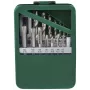Conjunto de machos e tarraxas BRÜDER MANNESMANN 15 peças M3-M12 em mala metálica com janela M53215