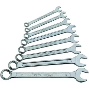 Conjunto de chaves de caixa e forqueta Brüder Mannesmann 8 peças DIN 3113, aço cromo-vanádio, 6-13 mm 130-08 DIN