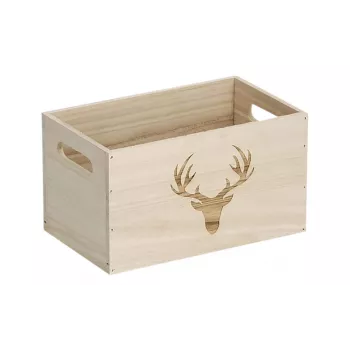 Caixa de armazenamento Zeller Hirsch natural 25 x 15 x 14 cm (15220)