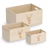Caixa de armazenamento Zeller Hirsch natural 25 x 15 x 14 cm (15220)