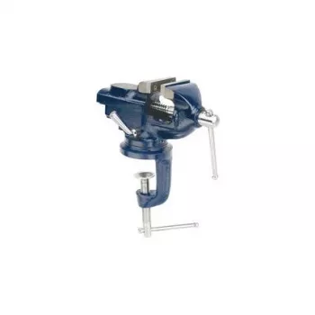 Torno de bancada com grampo de mesa BRÜDER MANNESMANN, largura das maxilas 50 mm, corpo em zamac, maxilas em aço temperado, azul 713-050