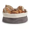 Zeller cesto de pão 18006 – cesto de tecido dobrável com estrutura metálica, cinzento, 20 x 20 x 7 cm