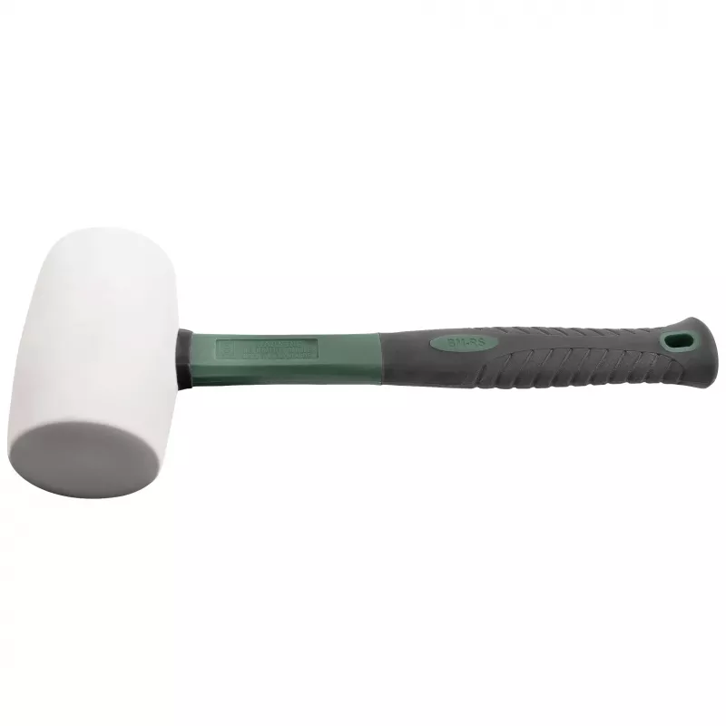 BRÜDER MANNESMANN martelo de borracha 700 g, cabeça em borracha natural, cabo em fibra de vidro preto/verde, 1 unid. (M76570)