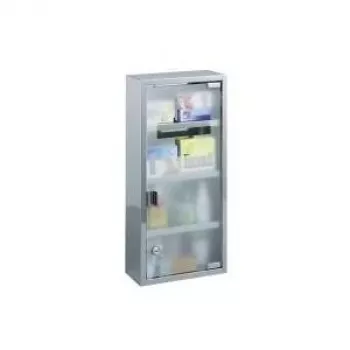 ZELLER armário de medicamentos 57x27x12 cm aço inoxidável, com fechadura, 2 prateleiras, montagem na parede (99193)