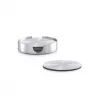 Zeller Present conjunto de bases para copos em aço inoxidável, prateado, 7 peças, 10 cm 27239