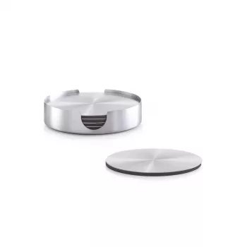Zeller Present conjunto de bases para copos em aço inoxidável, prateado, 7 peças, 10 cm 27239