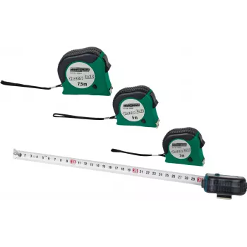 Brüder Mannesmann M80503 fita métrica 5 m com fita de aço de 19 mm, caixa de ABS emborrachada, métrica, classe II