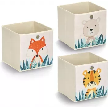 Zeller Present 14479 cesto de arrumação de brinquedos autónomo cubo bege multicolor