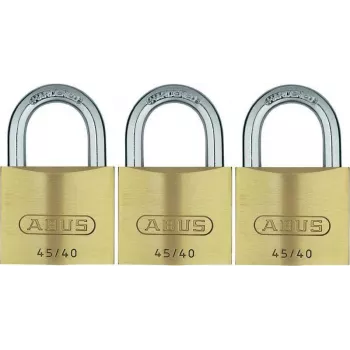 ABUS 82 Series conjunto de cadeados de latão, chave igual, caixa de 45 mm, pack de 3 11825 8