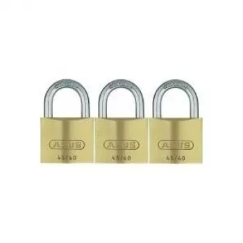 ABUS 82 Series conjunto de cadeados de latão, chave igual, caixa de 45 mm, pack de 3 11825 8