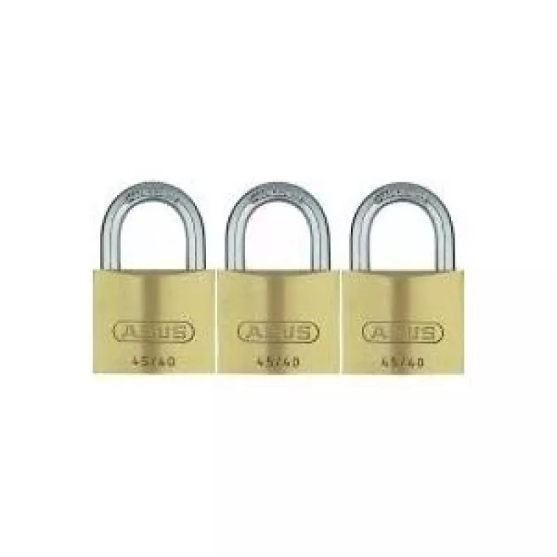 ABUS 82 Series conjunto de cadeados de latão, chave igual, caixa de 45 mm, pack de 3 11825 8