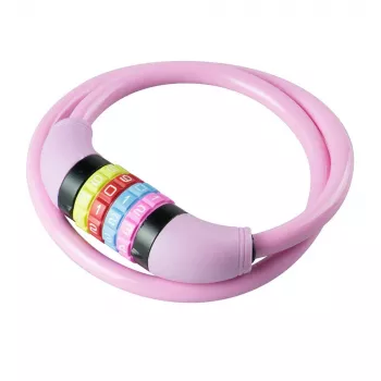 BURG WÄCHTER cadeado de cabo para bicicleta 210 C 65 GIRLS, rosa-antigo, 650 mm cabo de aço, combinação de 4 dígitos, para criança 39590