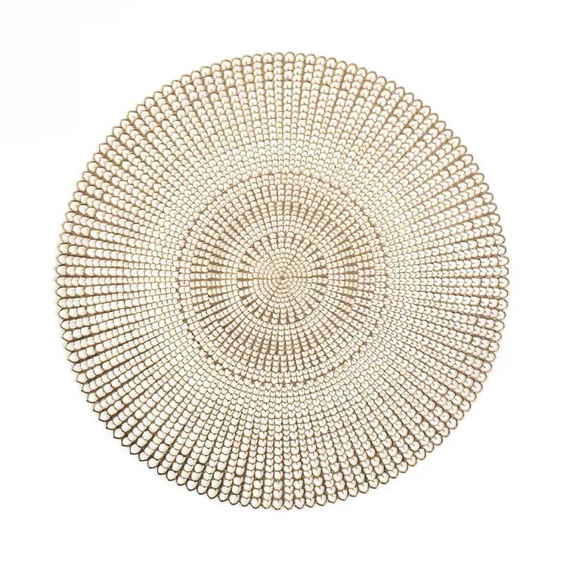Zeller Conjunto de 6 bases de mesa douradas com recortes | 45 x 30 cm | PVC 27003