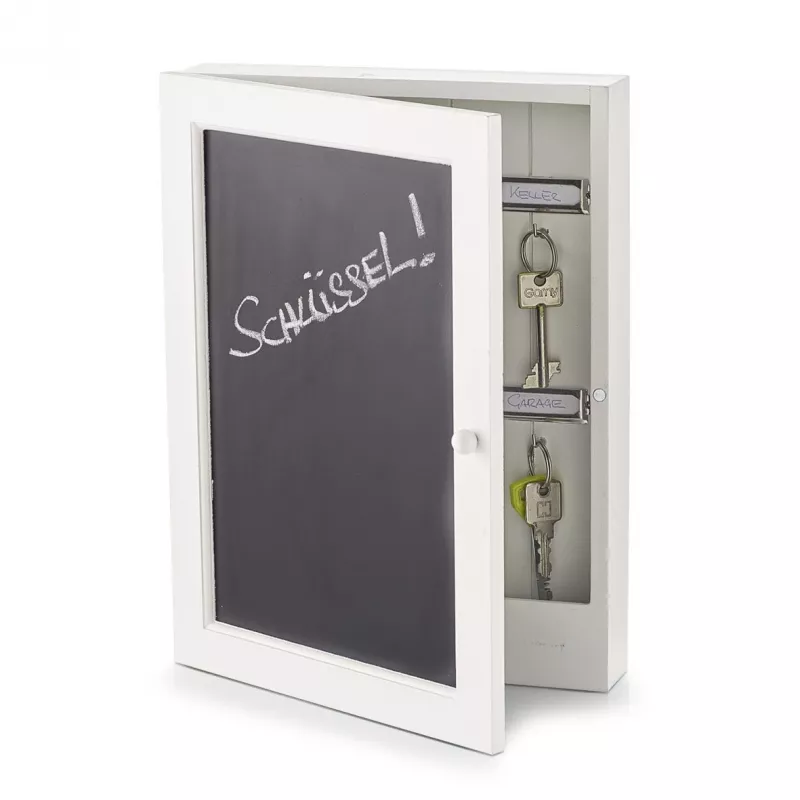 Zeller Porta-chaves com quadro de escrita branco com 6 ganchos (15124)