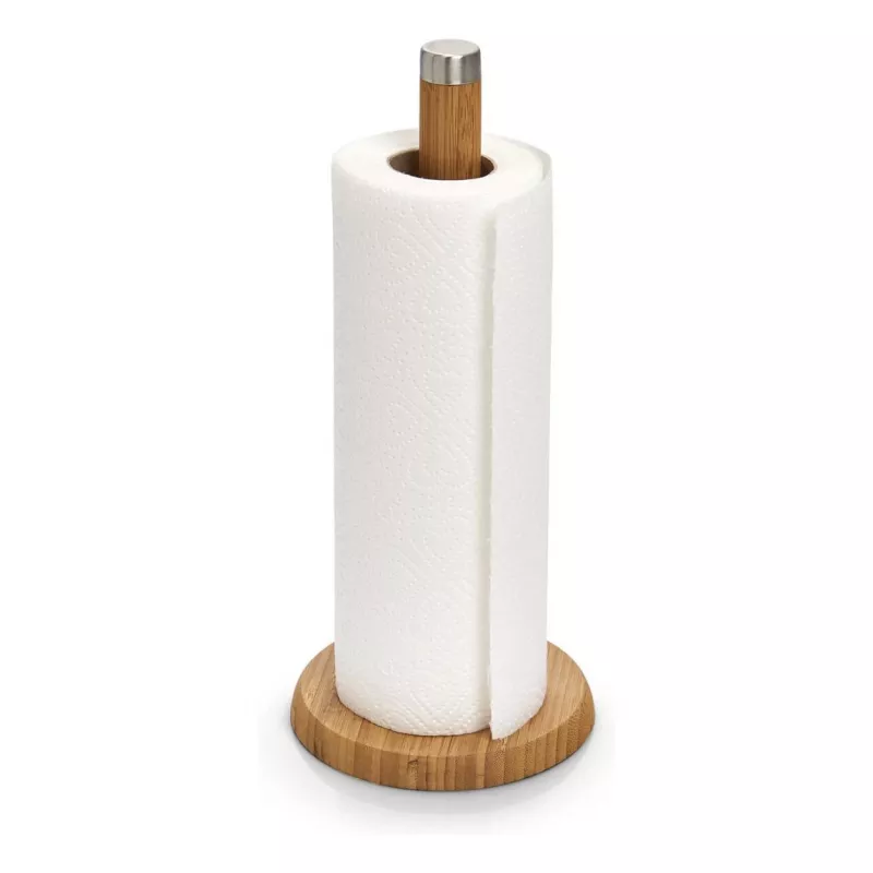 ZELLER Suporte para rolo de cozinha em bambu, natural, suporte de papel autónomo 25283