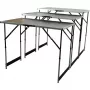 BRÜDER MANNESMANN M70113 Conjunto de mesa dobrável multifunções, 3 peças, tampo MDF E1 2,7 mm, estrutura de alumínio, prateado/cinzento