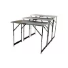 BRÜDER MANNESMANN M70113 Conjunto de mesa dobrável multifunções, 3 peças, tampo MDF E1 2,7 mm, estrutura de alumínio, prateado/cinzento
