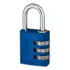 ABUS 145/30 Cadeado de combinação em alumínio, 3 dígitos, azul